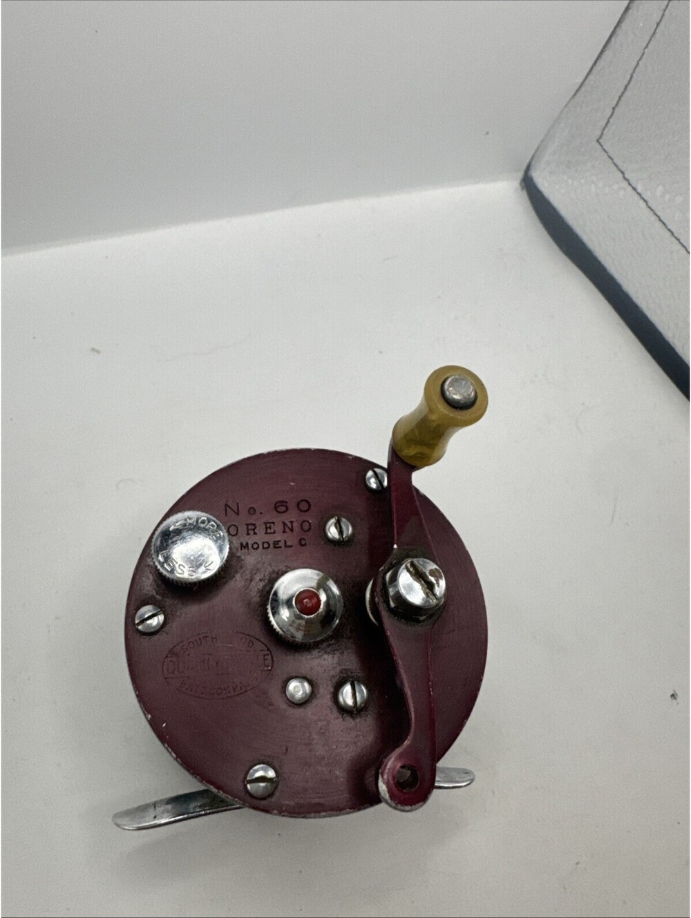 Vintage South Bend No. 60 Oreno Model C Narrow Spool Tournament Reel Maroon